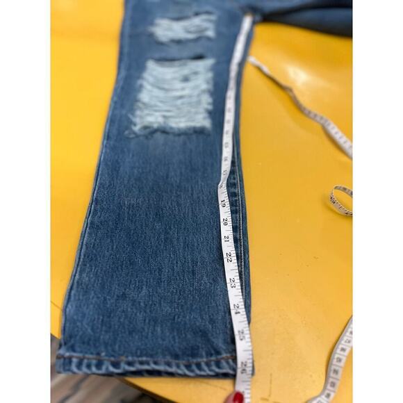 NEW B. O. G. Band of Gypsies Quinn Crop Jeans Distressed Medium Wash Womens 25 - Picture 10 of 10